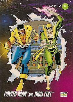 1992 Impel Marvel Universe #96 Power Man and Iron Fist Front