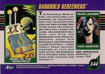 1992 Impel Marvel Universe #144 Darkhold Redeemers Back
