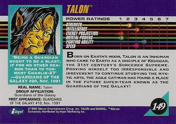 1992 Impel Marvel Universe #149 Talon Back