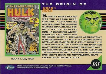 1992 Impel Marvel Universe #161 Hulk Back