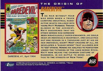 1992 Impel Marvel Universe #168 Daredevil Back