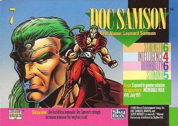 1993 SkyBox Marvel Universe #7 Doc Samson Back