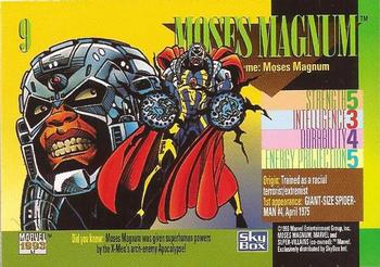 1993 SkyBox Marvel Universe #9 Moses Magnum Back