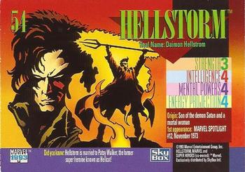 1993 SkyBox Marvel Universe #54 Hellstorm Back