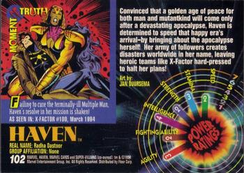 1994 Fleer Marvel Universe #102 Haven Back