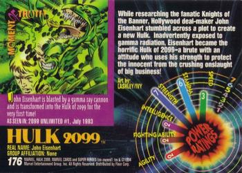1994 Fleer Marvel Universe #176 Hulk 2099 Back