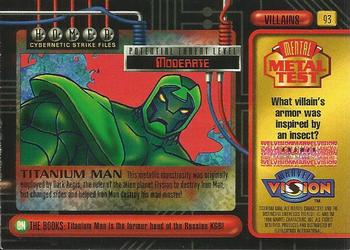 1996 Fleer/SkyBox Marvel Vision #93 Titanium Man Back