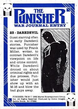 1992 Comic Images Punisher Guts and Gunpowder (Punisher War Journal) #23 Daredevil Back