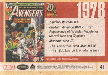 2010 Rittenhouse 70 Years of Marvel Comics #41 1978 Back