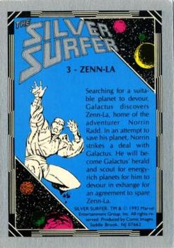 1992 Comic Images The Silver Surfer #3 Zenn-La Back