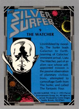 1992 Comic Images The Silver Surfer #9 The Watcher Back