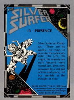 1992 Comic Images The Silver Surfer #13 Presence Back