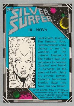1992 Comic Images The Silver Surfer #18 Nova Back