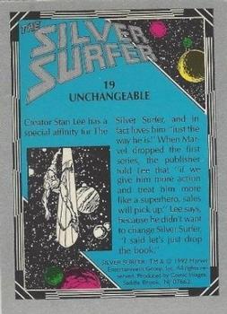 1992 Comic Images The Silver Surfer #19 Unchangeable Back