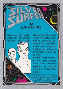 1992 Comic Images The Silver Surfer #22 Sub-Mariner Back