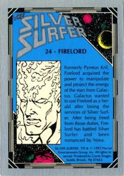 1992 Comic Images The Silver Surfer #24 Firelord Back