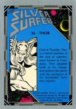 1992 Comic Images The Silver Surfer #36 Thor Back