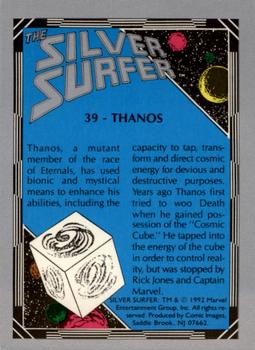 1992 Comic Images The Silver Surfer #39 Thanos Back