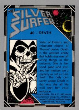 1992 Comic Images The Silver Surfer #40 Death Back