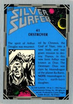 1992 Comic Images The Silver Surfer #41 Destroyer Back