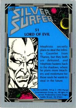 1992 Comic Images The Silver Surfer #51 Lord of Evil Back