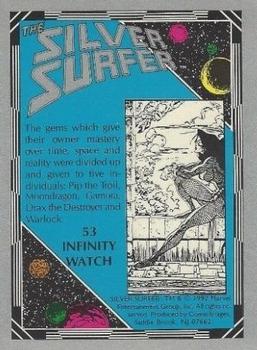 1992 Comic Images The Silver Surfer #53 Infinity Watch Back