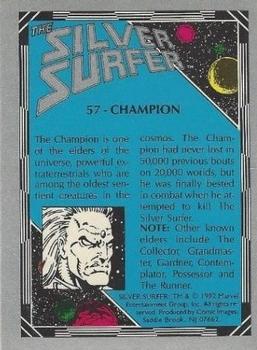 1992 Comic Images The Silver Surfer #57 Champion Back