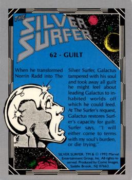 1992 Comic Images The Silver Surfer #62 Guilt Back
