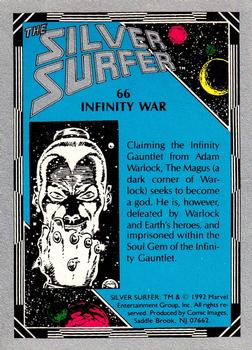 1992 Comic Images The Silver Surfer #66 Infinity War Back