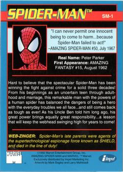 1992 Impel The Amazing Spider-Man 30th Anniversary 1962-92 #SM-1 Spider-Man Back