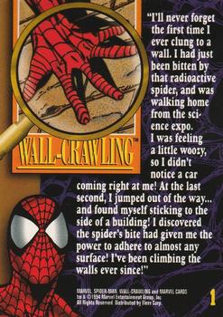 1994 Fleer The Amazing Spider-Man #1 Wall-Crawling Back