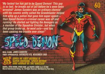 1994 Fleer The Amazing Spider-Man #60 Speed Demon Back