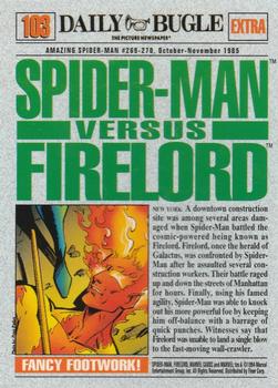1994 Fleer The Amazing Spider-Man #103 Spider-Man vs. Firelord Back