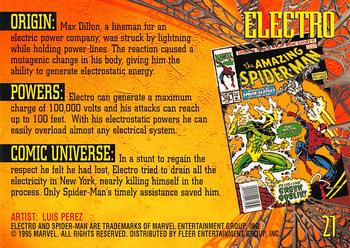 1995 Fleer Ultra Spider-Man #21 Electro Back