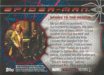 2002 Topps Spider-Man #62 Spidey to the Rescue Back