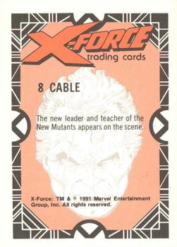 1991 Comic Images X-Force #8 Cable Back