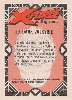 1991 Comic Images X-Force #10 Dark Valkyrie Back