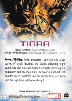 2008 Rittenhouse Women of Marvel #73 Tigra Back