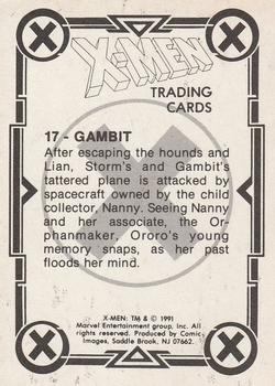 1991 Comic Images X-Men #17 Gambit Back