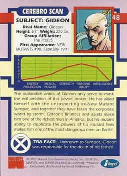 1992 Impel The Uncanny X-Men #48 Gideon Back