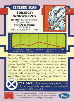 1992 Impel The Uncanny X-Men #59 Warwolves Back
