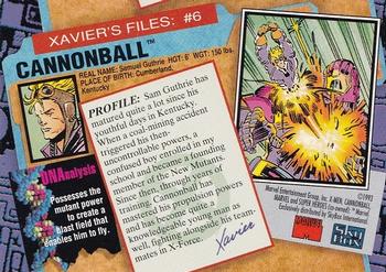 1993 SkyBox X-Men Series 2 #6 Cannonball Back