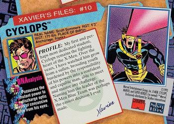 1993 SkyBox X-Men Series 2 #10 Cyclops Back