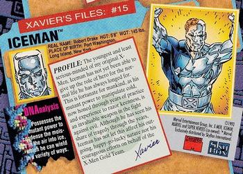 1993 SkyBox X-Men Series 2 #15 Iceman Back