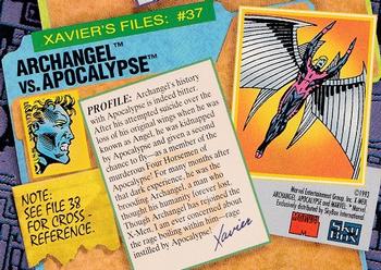 1993 SkyBox X-Men Series 2 #37 Archangel Back
