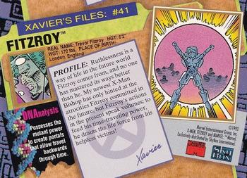 1993 SkyBox X-Men Series 2 #41 Fitzroy Back