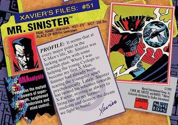 1993 SkyBox X-Men Series 2 #51 Mr. Sinister Back