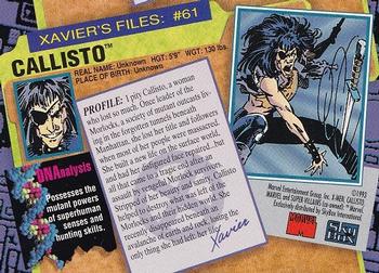 1993 SkyBox X-Men Series 2 #61 Callisto Back