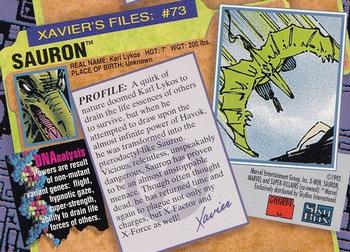 1993 SkyBox X-Men Series 2 #73 Sauron Back