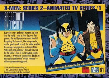 1993 SkyBox X-Men Series 2 #91 Sabretooth unleashed! Back